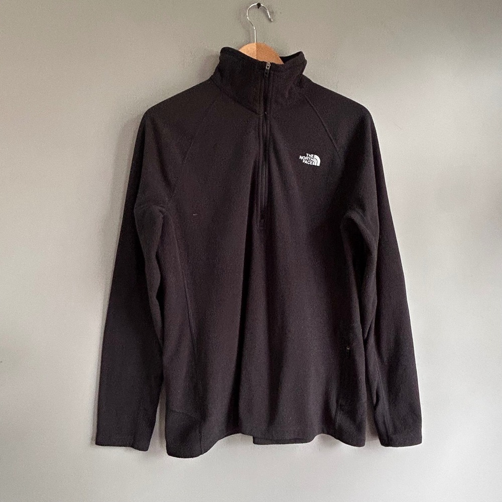 The North Face Womens XL Black TKA 100 Quarter Zip Fleece Pullover Jacket